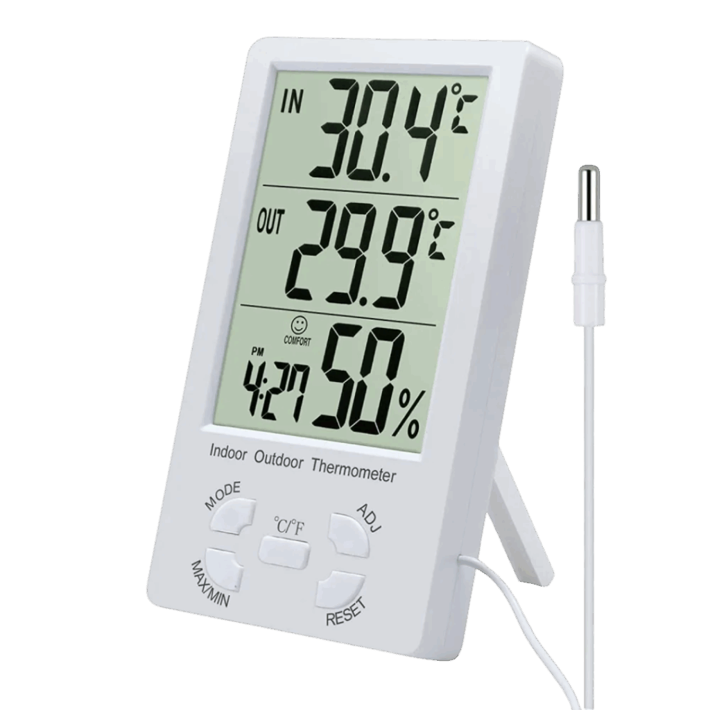 2-i-1 LCD digitalt termometer og hygrometer