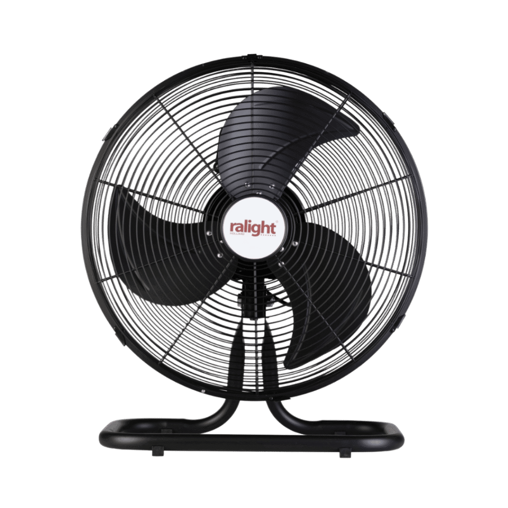 Ralight gulvventilator 45cm -  45W, sort, med fjernbetjening